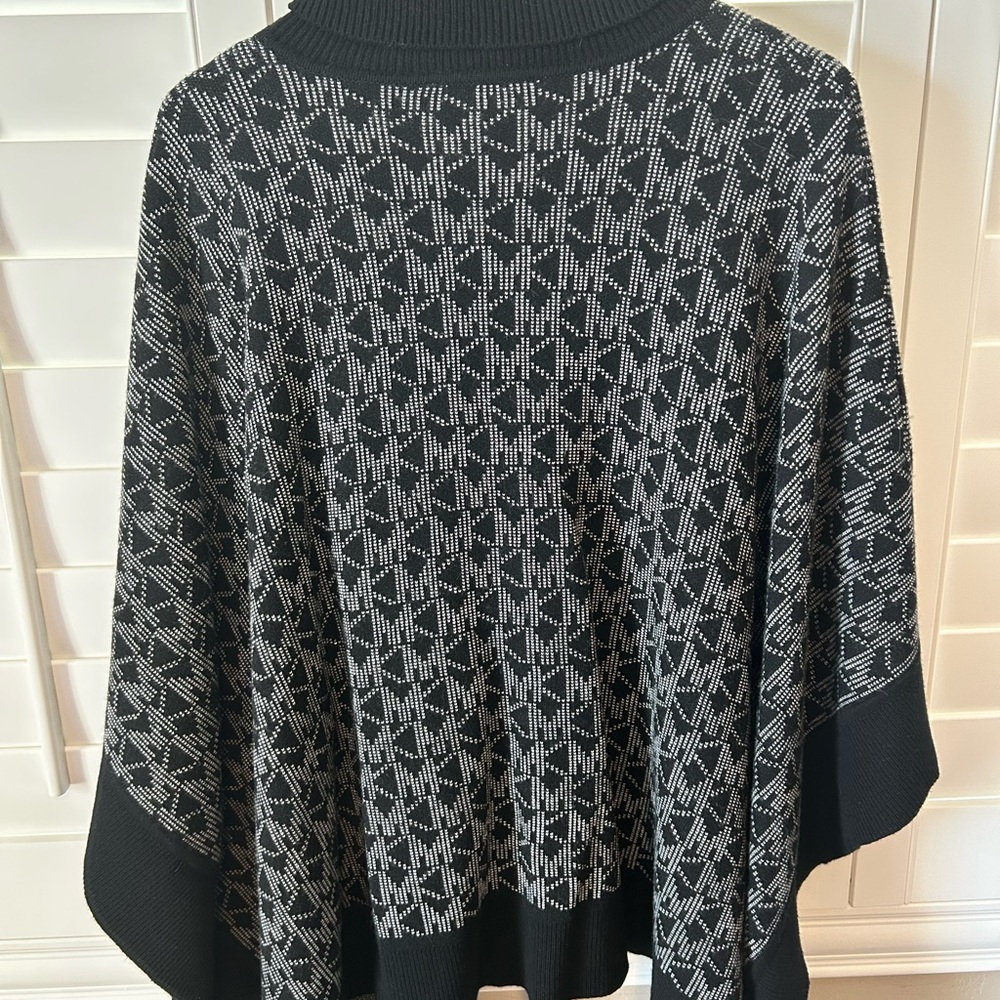 Michael Kors Logo Jacquard Turtleneck Poncho - sold out online!